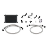 Mishimoto 2016+ Chevy Camaro oil cooler kit in black, high-performance oil cooler kit