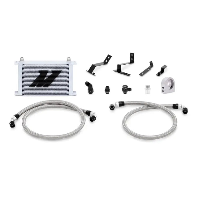 Oil cooler kit for Chevy Camaro 2016+ by Mishimoto, silver cooler kit upgrade