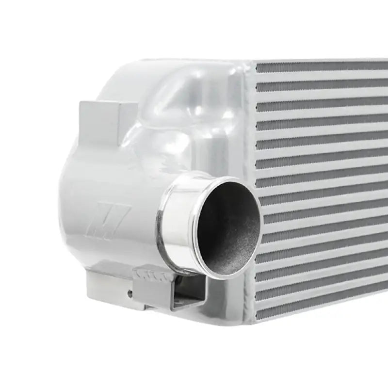 Silver Ford Focus RS intercooler with circular inlet, Mishimoto intercooler upgrade