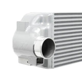 Silver Ford Focus RS intercooler with circular inlet, Mishimoto intercooler upgrade