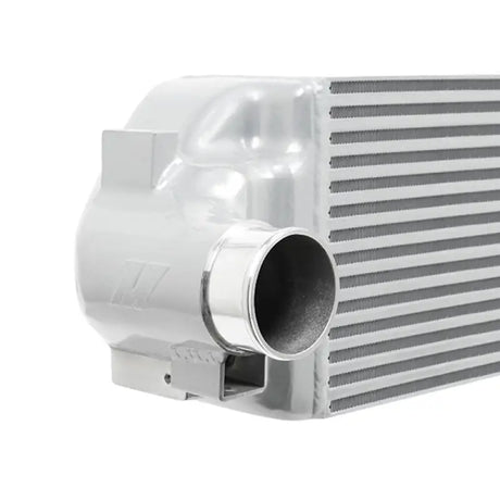 Silver Ford Focus RS intercooler with circular inlet, Mishimoto intercooler upgrade