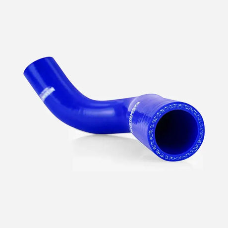 Blue silicone coolant hose with curved shape from Mishimoto Infiniti Q50/Q60 coolant hose kit
