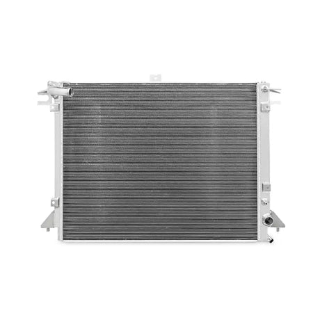 Silver aluminum radiator for Nissan Titan XD boosts cooling efficiency in Mishimoto 2016+