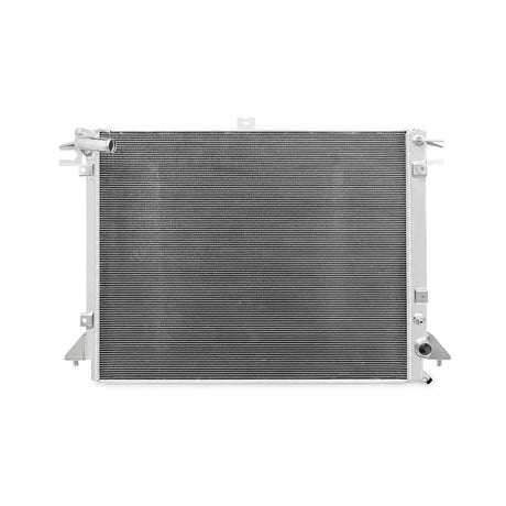 Silver automotive radiator for Nissan Titan XD 5.0L Cummins offers great cooling efficiency