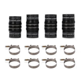 Black silicone couplers with metal hose clamps, part of Mishimoto factory fit boot kit for Nissan Titan XD