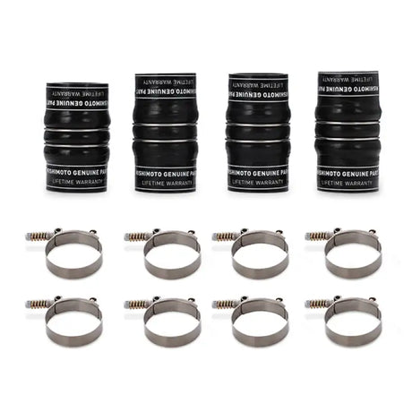 Black silicone couplers with hose clamps from Mishimoto factory fit boot kit for Nissan Titan XD