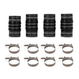 Black silicone hose couplers with metal clamps in Mishimoto 2016+ Nissan Titan XD fit boot kit