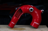 Red silicone intake hose with internal wire support for Polaris RZR XP Turbo cleaning