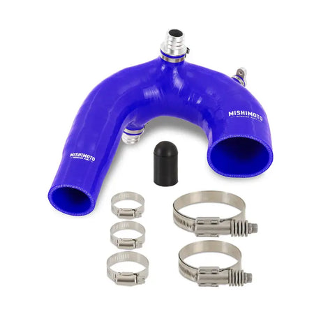Blue silicone intake J-tube coolant hose with clamps for Polaris RZR XP Turbo