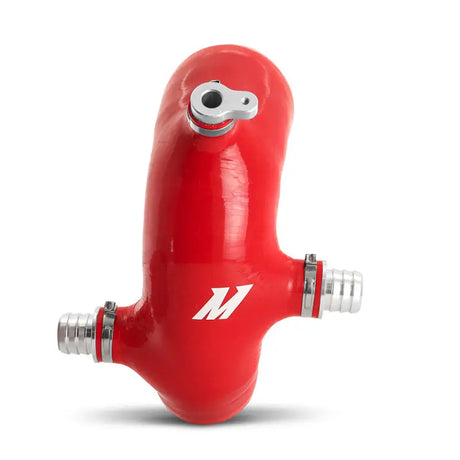 Red silicone coolant reservoir for Mishimoto RZR XP Turbo silicone intake J-tube upgrade