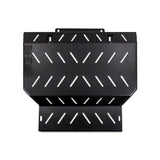 Black metal Ford F-150 Raptor skid plate with slotted vents for rugged protection