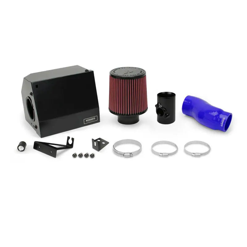 Automotive air intake system components from Mishimoto performance air intake kit for Honda Civic SI