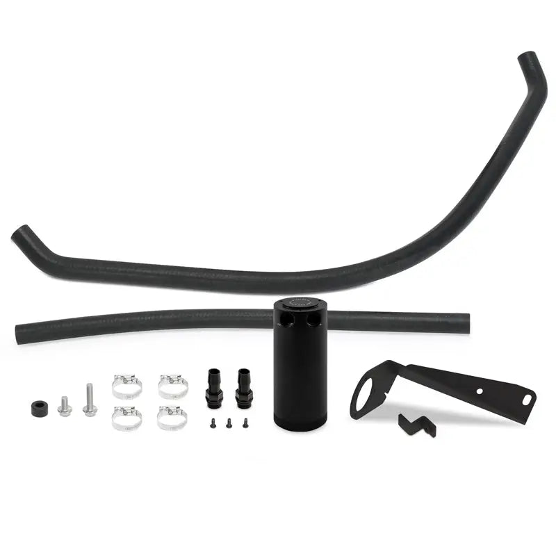 Black oil catch can kit for Dodge Ram with baffled oil catch system