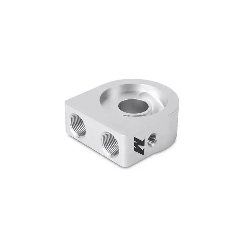 Silver aluminum oil filter adapter for Mazda Miata ND2 oil cooler kit upgrade
