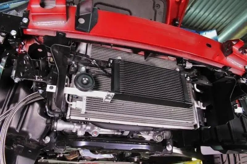 Car’s cooling system with Mishimoto thermostatic oil cooler kit for Mazda Miata ND2