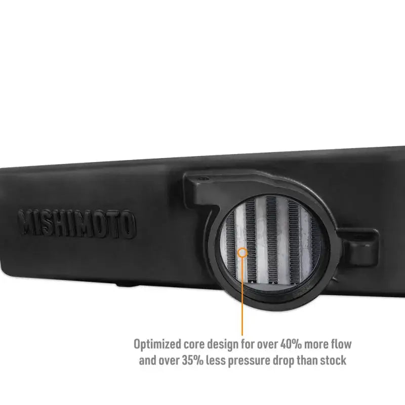 Black Mishimoto top-mount intercooler installed in Subaru Ascent engine bay for boost boost