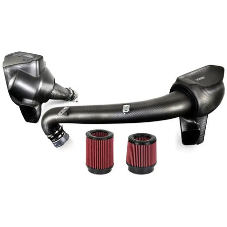 Carbon fiber gloss air intake system with red filters for BMW G8X M3/M4