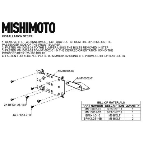 Mishimoto 2021 + Ford Bronco Modular Bumper License Plate Relocation - Truck & Automotive