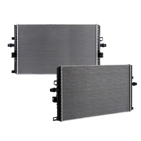 Two car radiators for Tesla Model 3 and Model Y replacement radiator upgrade