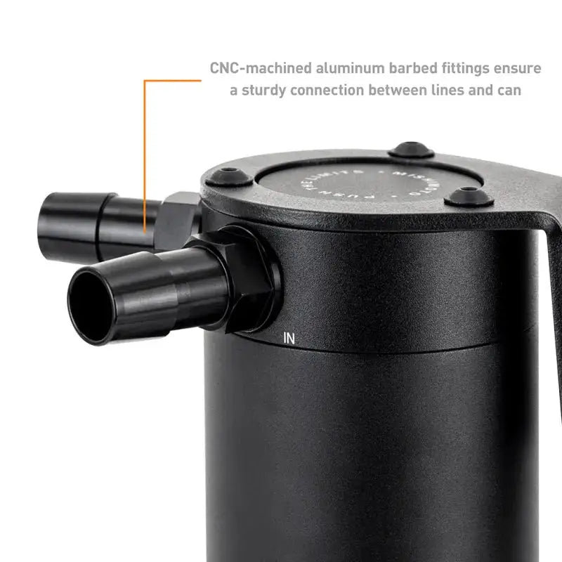 Black aluminum baffled oil catch can for Subaru BRZ and Toyota GR86 from Mishimoto