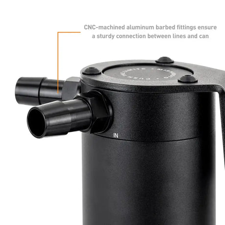 Black aluminum baffled oil catch can for Subaru BRZ and Toyota GR86 from Mishimoto