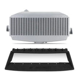 Automotive intercooler with black frame for Subaru WRX Mishimoto top-mount intercooler