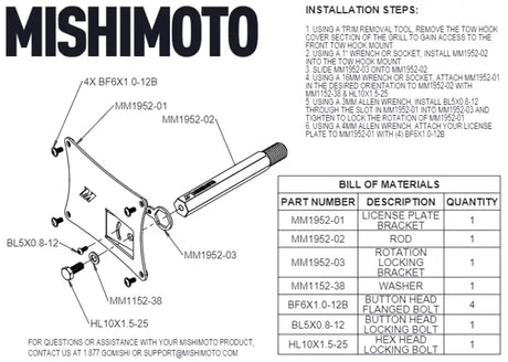 Mishimoto 2023 + Nissan Z License Plate Relocation Kit - Truck & Automotive