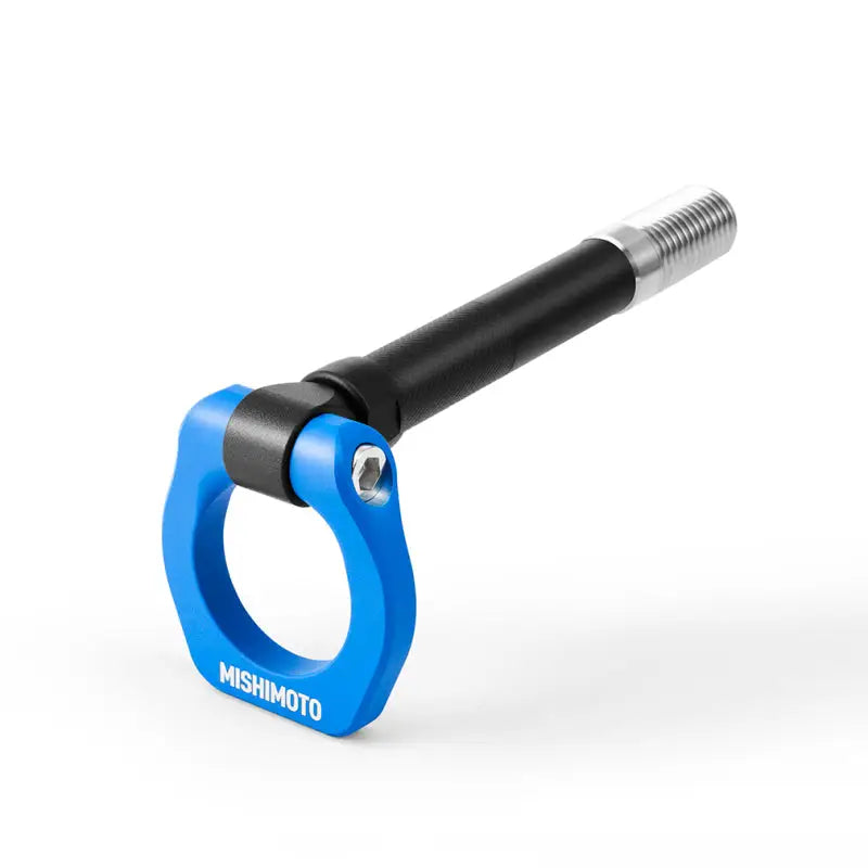 Blue Mishimoto tow hook for Nissan Z towing, perfect as rv parts & accessories