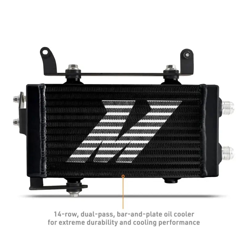 Black oil cooler with mounting brackets for Toyota GR Corolla Oil Cooler Kit