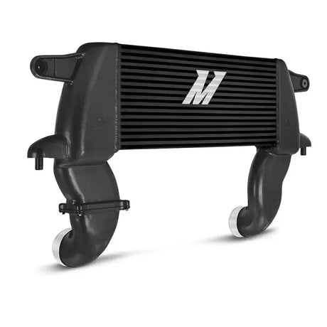 Black intercooler with curved pipes from Mishimoto 21+ Bronco high mount int kit