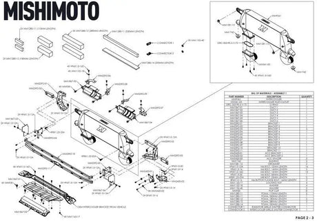 Automotive part diagram for Mishimoto 21+ Bronco 2.3L high mount INT kit
