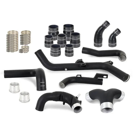 Black automotive hose kit for stock location INT cooler in Mishimoto Bronco 2.7 kit