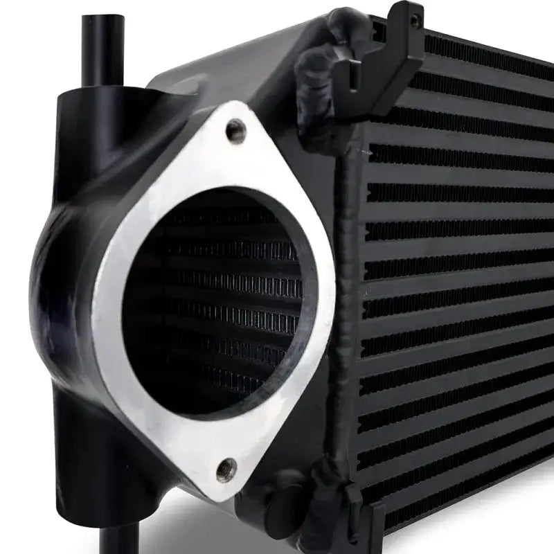 Black aluminum intercooler from Mishimoto 21+ Bronco stock location int kit
