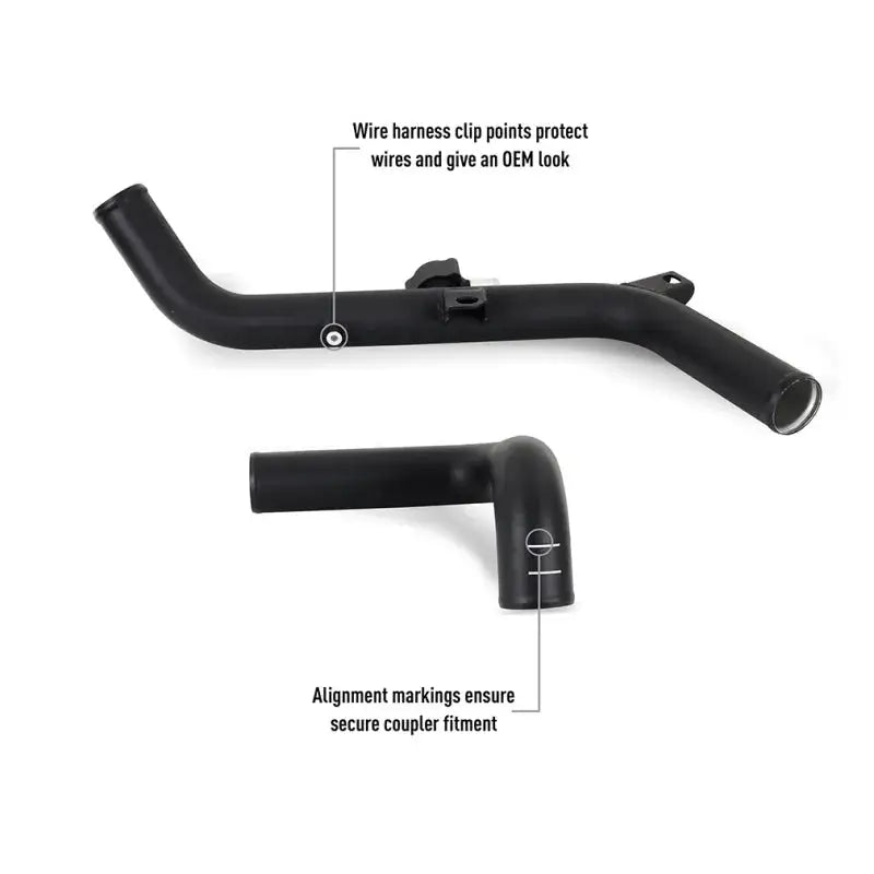Black metal coolant pipes for Mishimoto 21+ Bronco stock location int kit