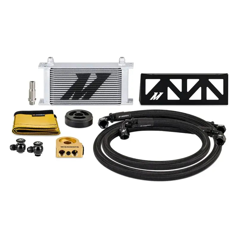 Automotive oil cooler kit for Subaru BRZ and Toyota GR86 in silver style