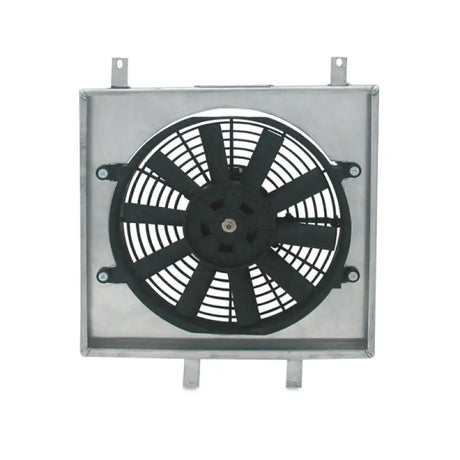 Square metal radiator fan shroud assembly for Mishimoto race radiator fan shroud kit