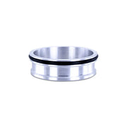 Silver metal ring with black rubber seal for Mishimoto quick release clamp weld
