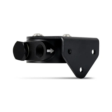 Black metal remote oil filter mount bracket for Mishimoto 3/4-16 threaded oil filter install