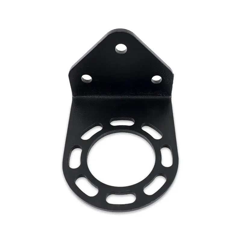 Black metal mounting bracket for remote oil filter mount in Mishimoto 3/4-16 thread setup