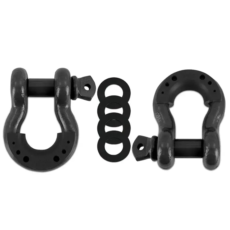 Mishimoto 3/4 Steel D-Ring Shackle Set 2 Pieces - Gun Metal - Winches & Hitches