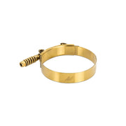 Gold-colored stainless steel constant tension T-bolt clamp for 3.75 inch hoses