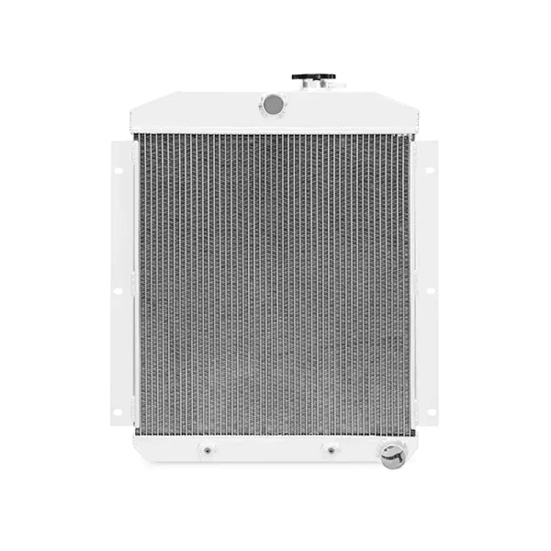 White Mishimoto aluminum radiator with drain plug for Chevrolet 3100 Series Truck