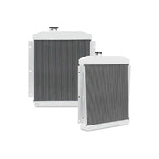 Two white radiators for Mishimoto 47-54 Chevrolet 3100 Series Truck aluminum radiator with drain plug