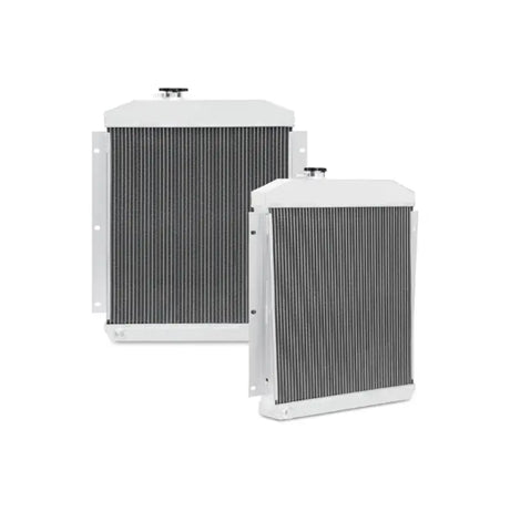 Two white radiators for Mishimoto 47-54 Chevrolet 3100 Series Truck aluminum radiator with drain plug