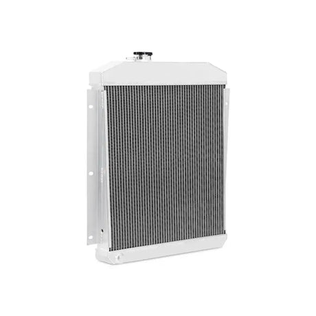 White aluminum radiator for Mishimoto 47-54 Chevrolet 3100 Series Truck with drain plug