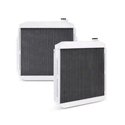 White radiators on Mishimoto X-Line Aluminum Radiator for Ford F-Series trucks