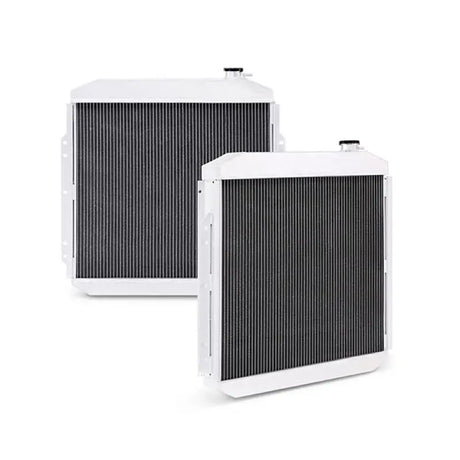 White radiators on Mishimoto X-Line Aluminum Radiator for Ford F-Series trucks