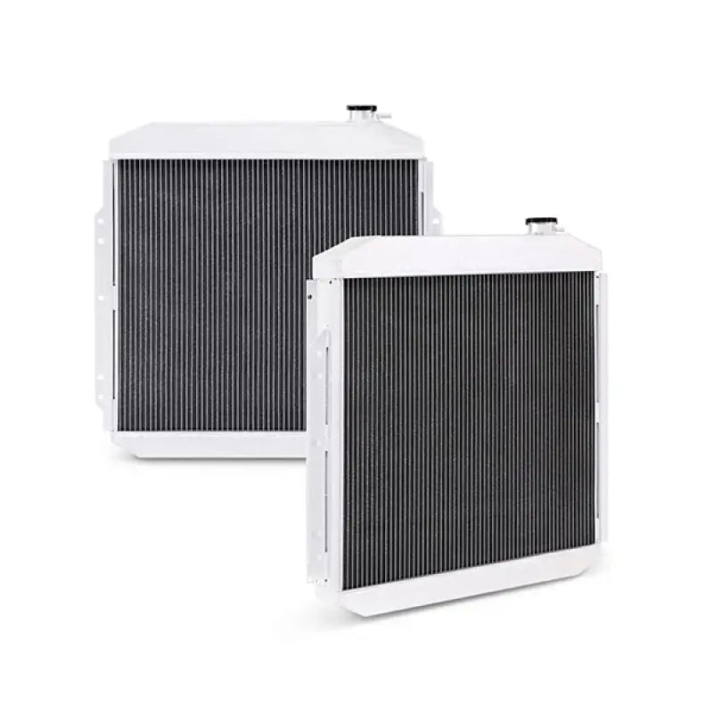 White radiators on Mishimoto X-Line Aluminum Radiator for Ford F-Series trucks