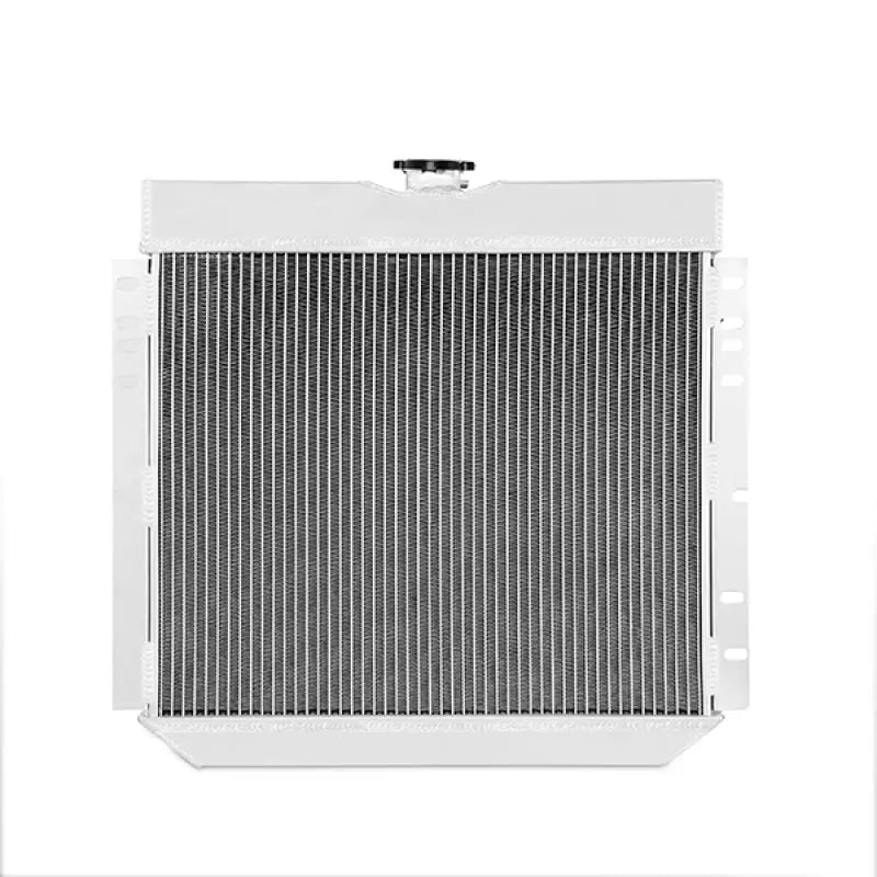 White aluminum radiator for Ford Mustang, high-performance aluminum radiator upgrade