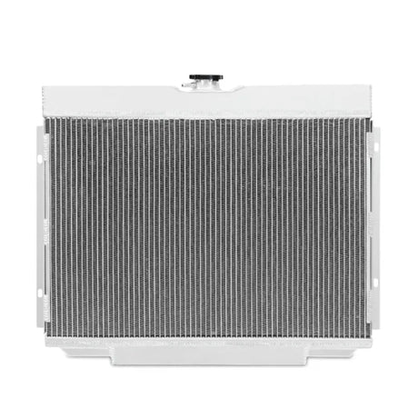 White aluminum radiator for Ford Mustang big block Mishimoto 68-70 performance upgrade